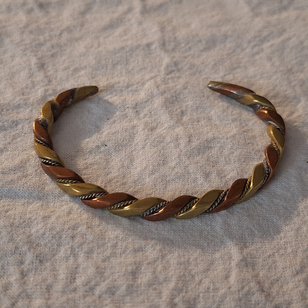 Mixed metal twist bracelet